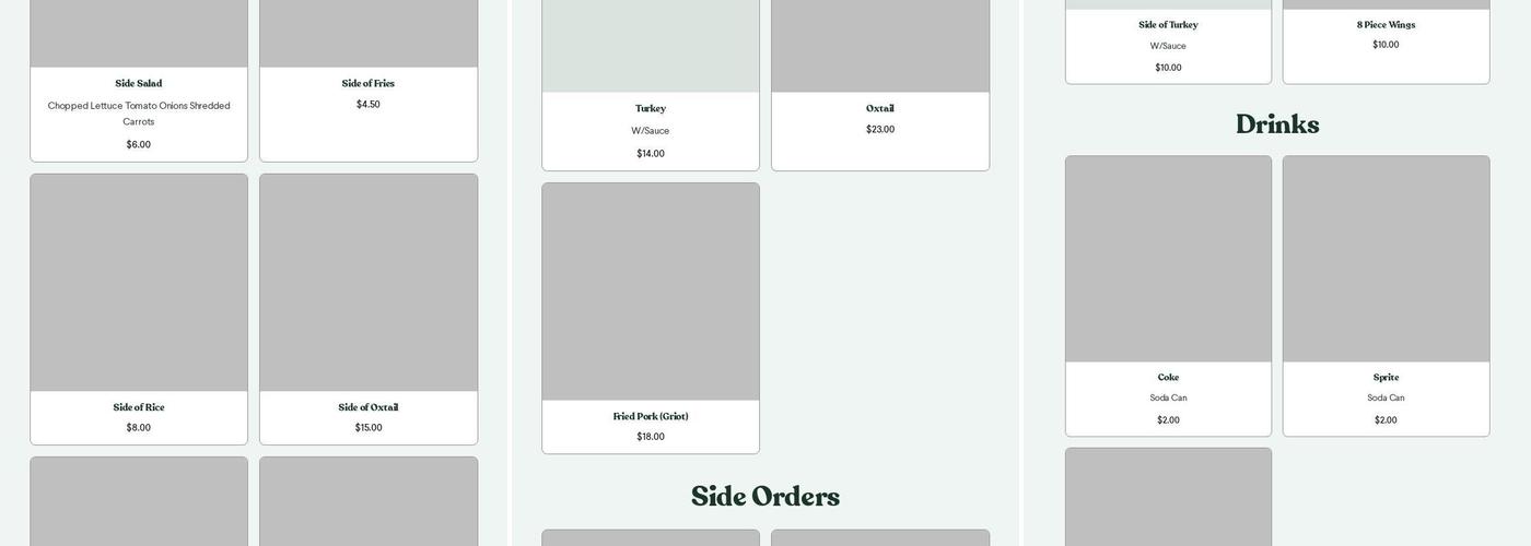 Ciceron Kitchen Menu