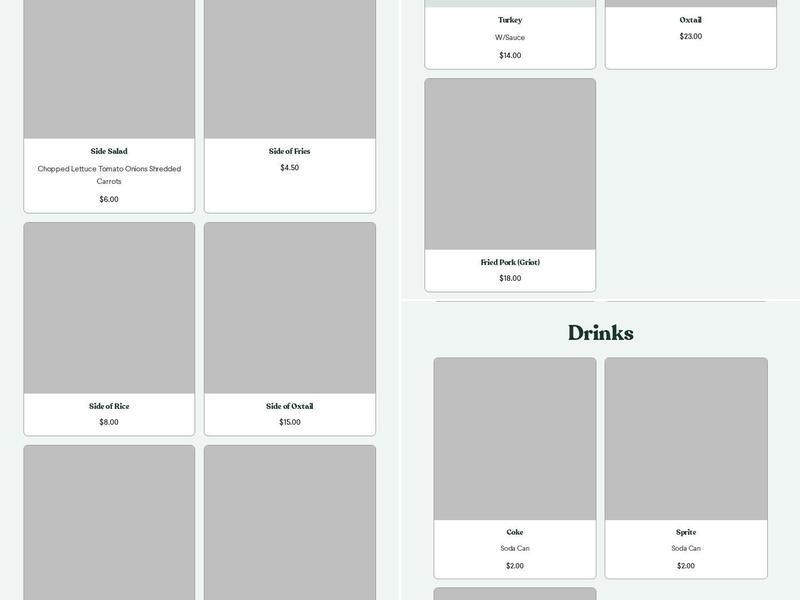 Ciceron Kitchen Menu