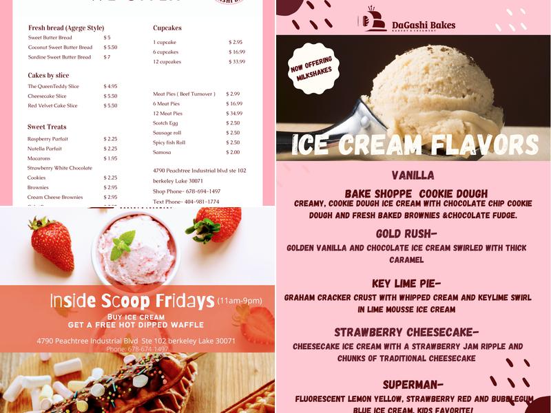 DaGashi Bakes Menu