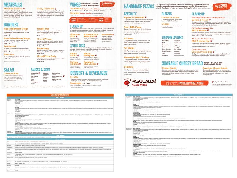 Pasqually's Pizza & Wings Menu