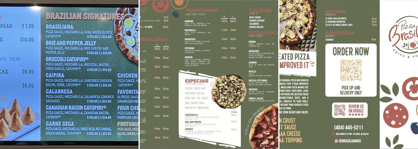 Brasiliana Pizza - Atlanta Menu