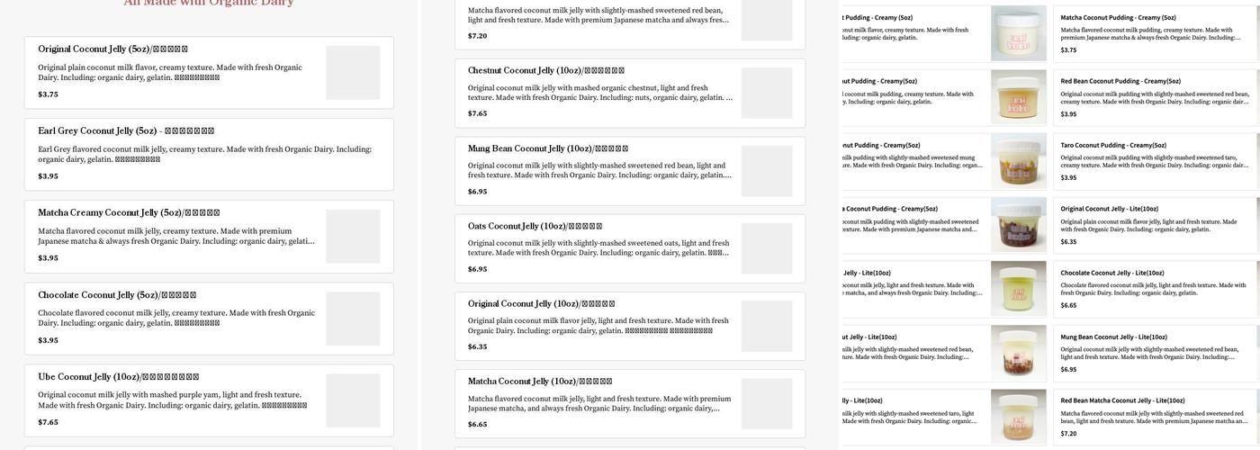 UNIKOKO Coconut Pudding & Jelly Menu