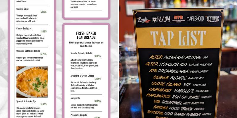 Olive Black Chicago Menu