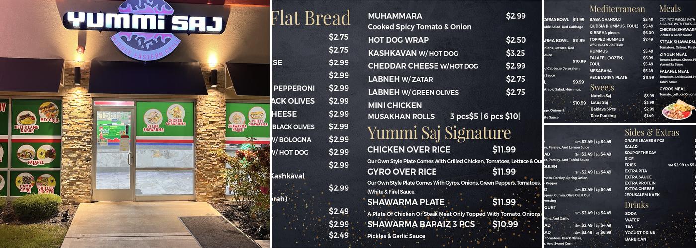Yummi Saj Menu