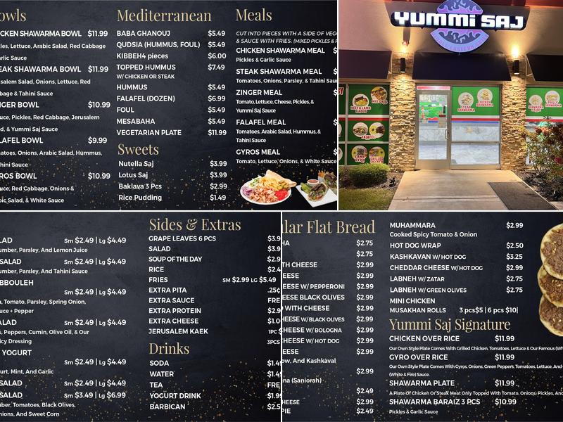 Yummi Saj Menu