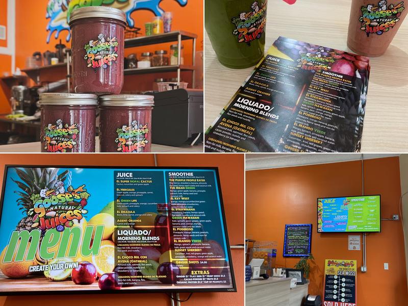 Goose's Natural Juices Menu