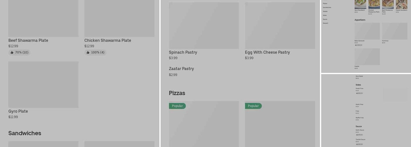 Jerusalem Bakery & Grill Menu