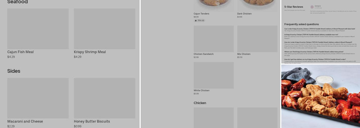Krispy Krunchy Chicken Menu
