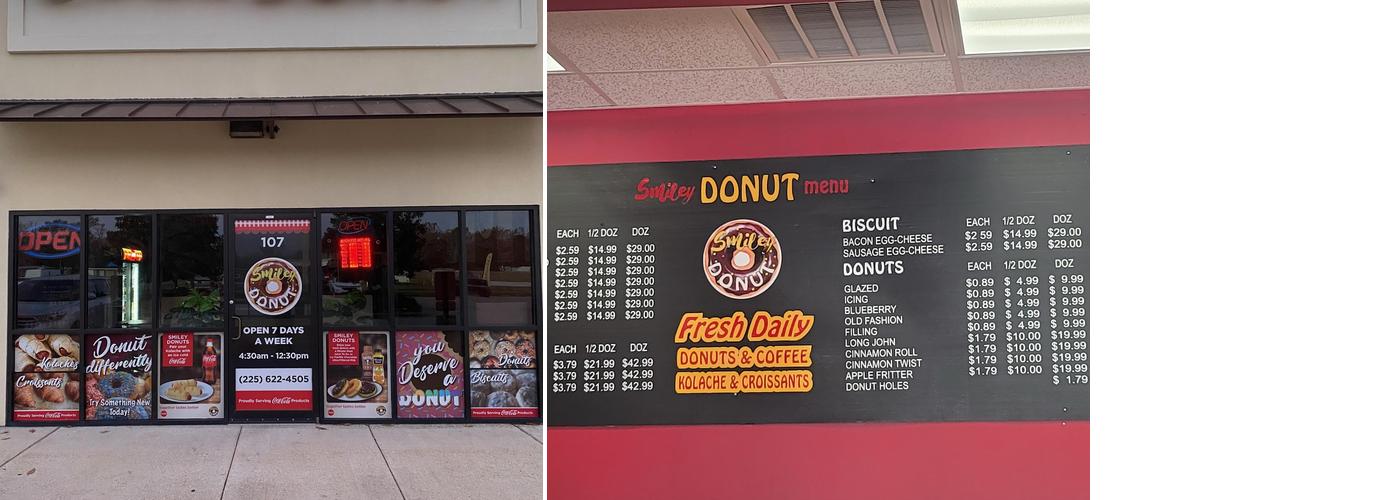 Smiley Donuts (14505 Hwy 44 Gonzales) Menu