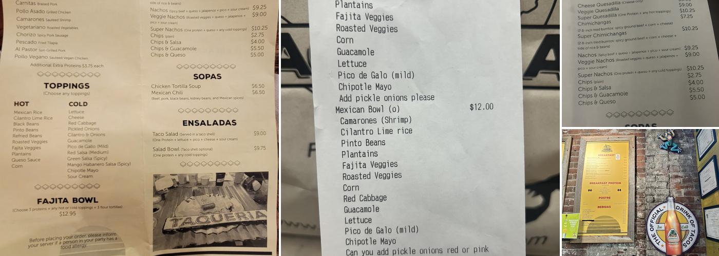 El Jefe's Taqueria - Boston Common Menu