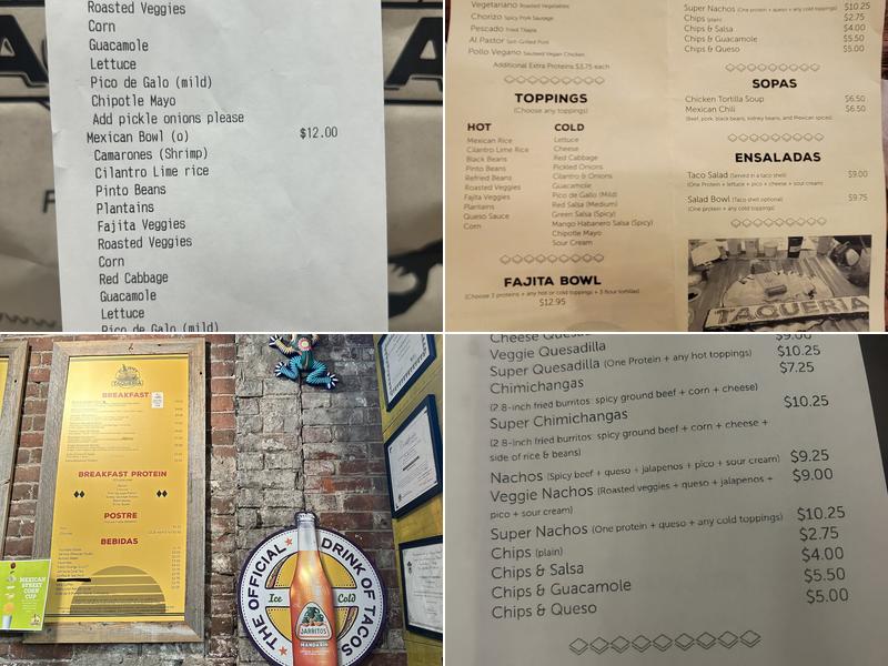 El Jefe's Taqueria - Boston Common Menu