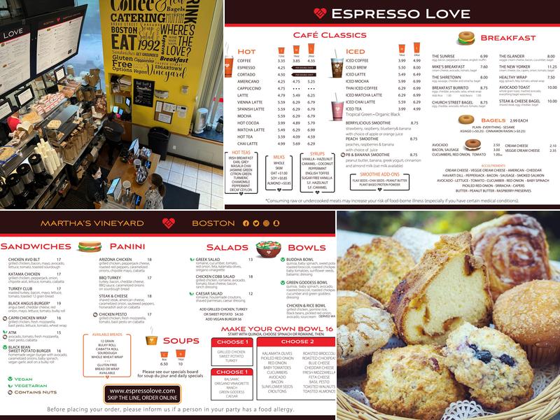 Espresso Love Menu