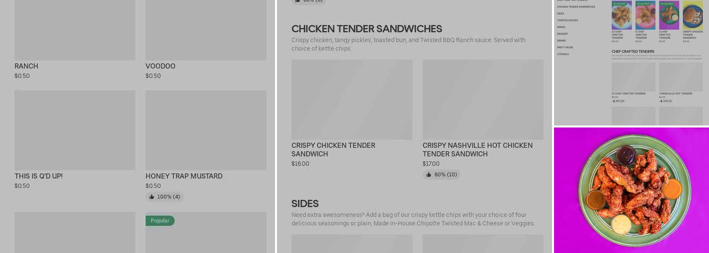 Twisted Tenders Menu