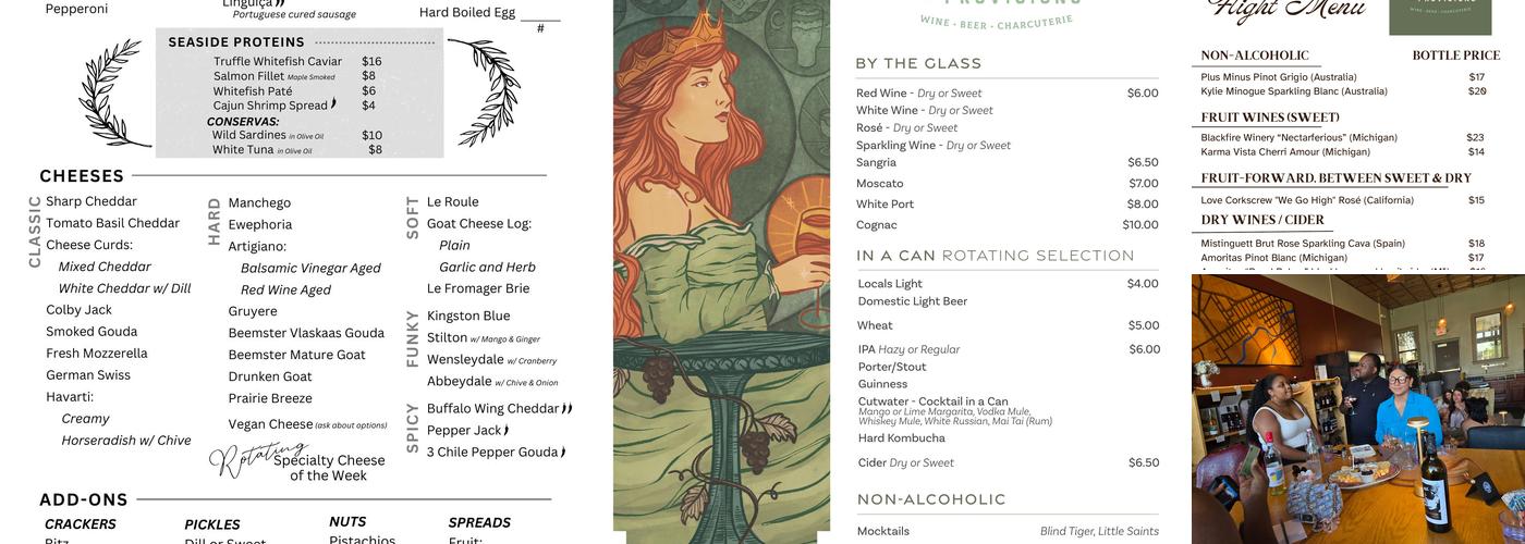 Queens' Provisions Menu