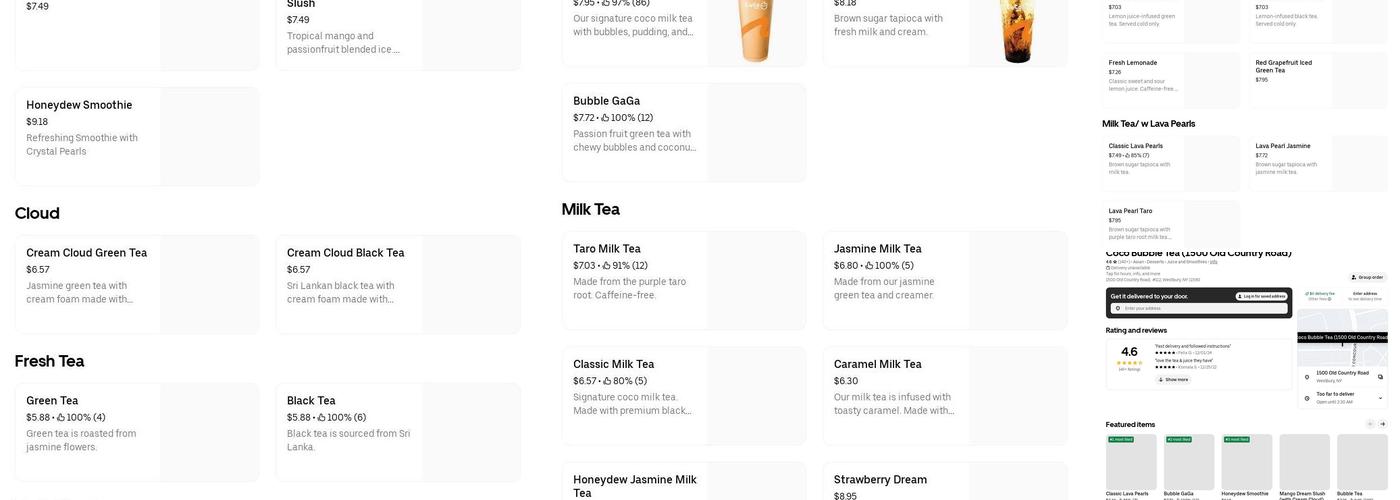 CoCo Fresh Tea & Juice Menu