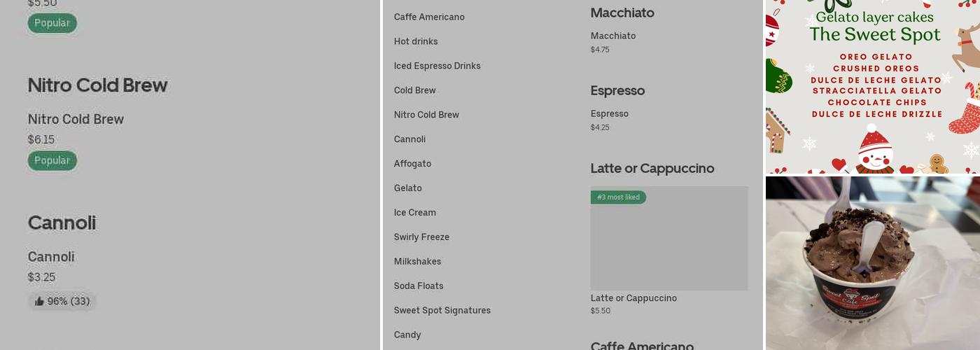 Sweet Spot Cafe Long Island Menu