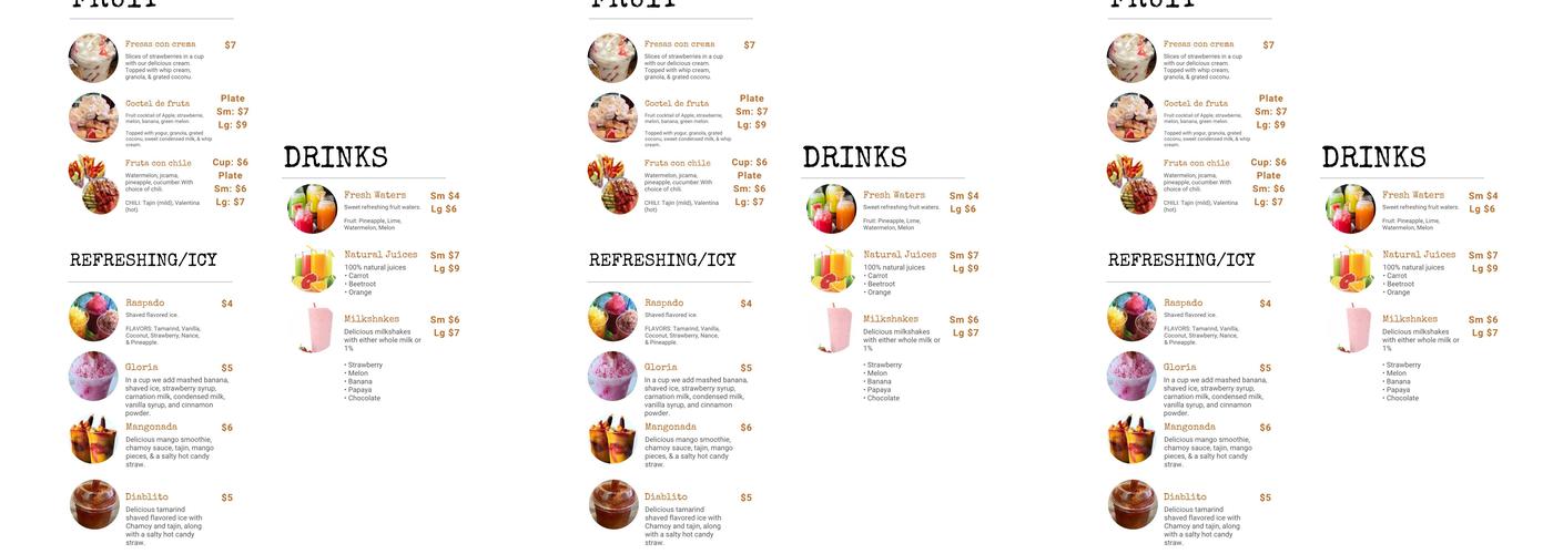 Happy Fruit Menu