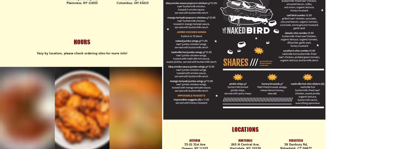 The Naked Bird Menu