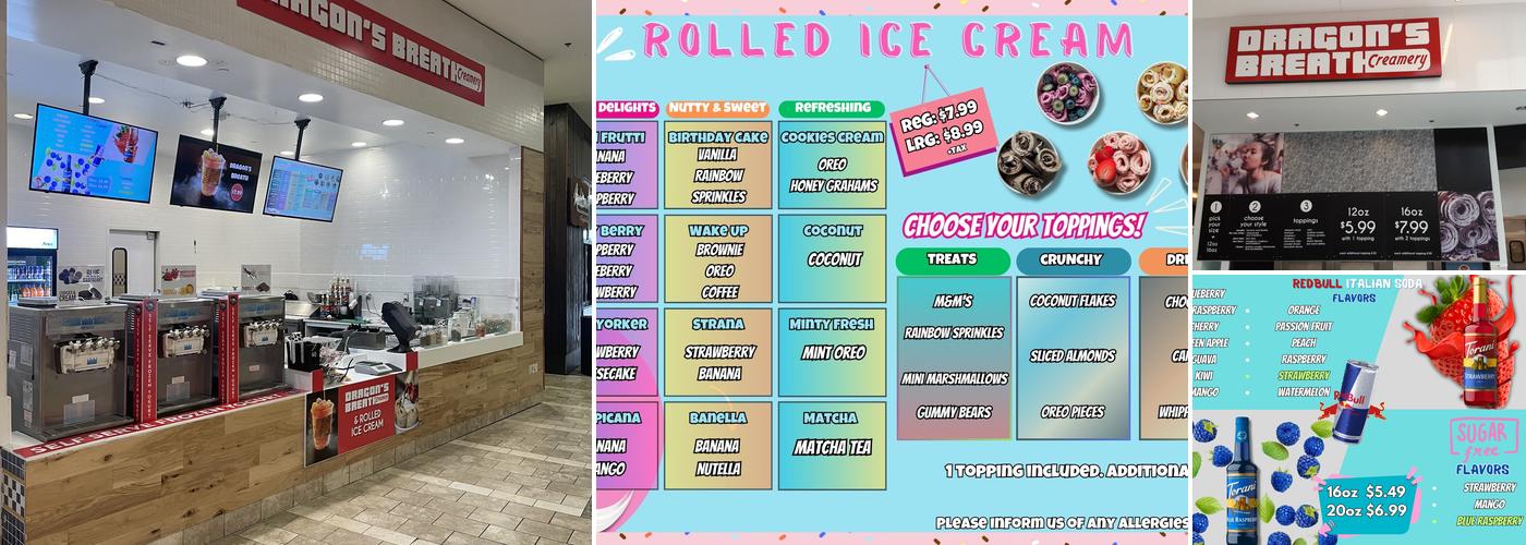 Dragon’s breath creamery Menu