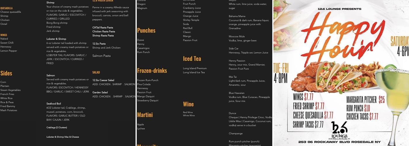 12.6 Lounge Menu