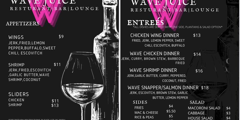 Wave Juice Menu