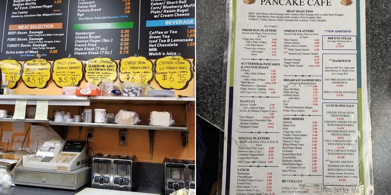 Eat-In & Take-Out Pancake Café Breakfast & Lunch Menu