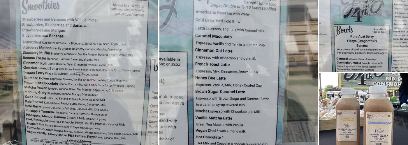 Juicery on 4th Menu