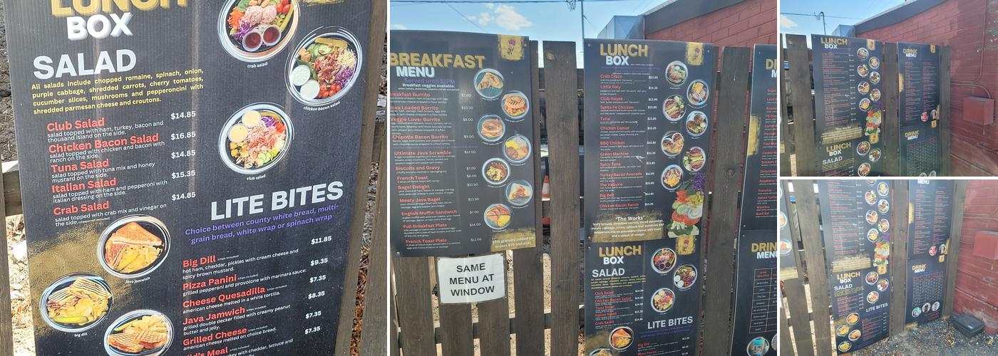 Java Junkies Menu