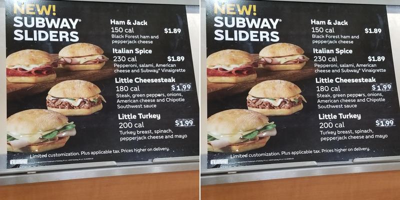 Subway Menu
