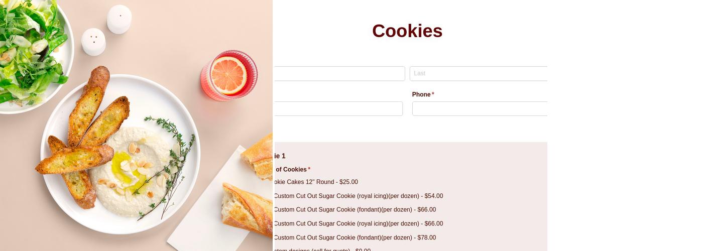 T'Cakes Cupcakes and Cookies, LLC Menu