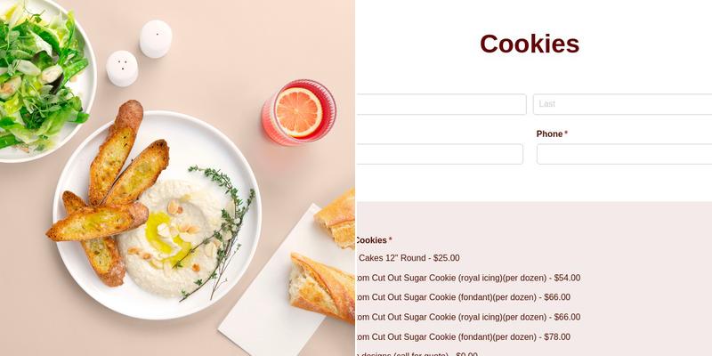 T'Cakes Cupcakes and Cookies, LLC Menu