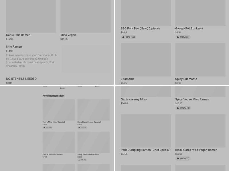 Roku Ramen Menu