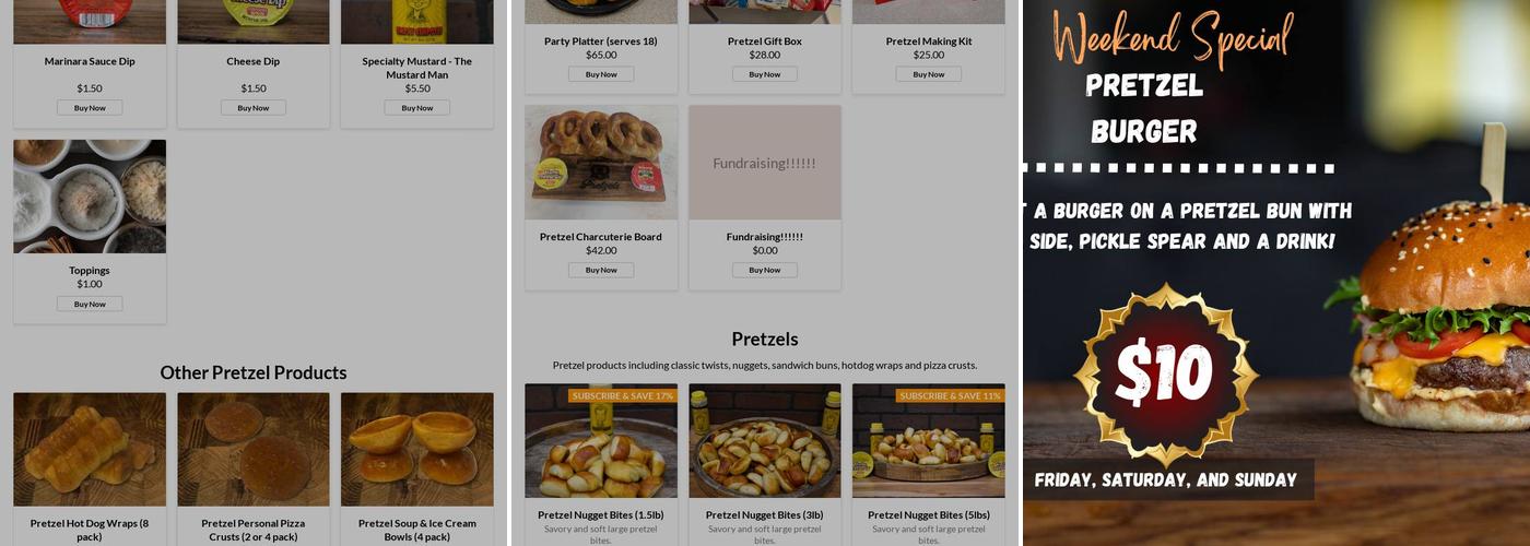 Campbell Creek Pretzels Menu