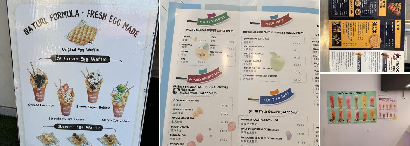 TSAoCAA Bubble Tea Menu