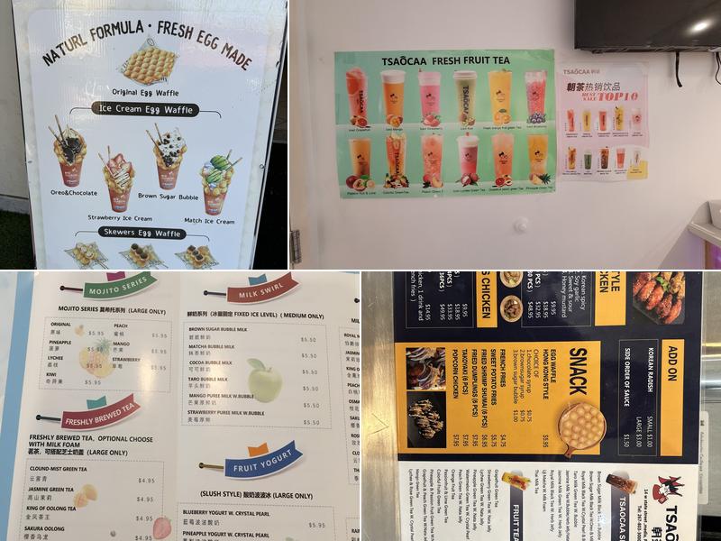 TSAoCAA Bubble Tea Menu
