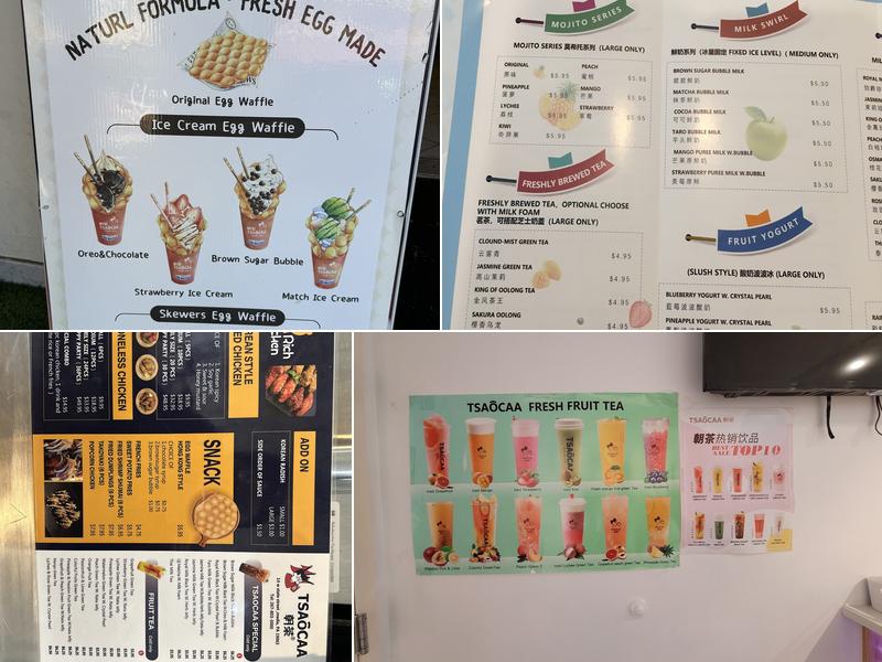 TSAoCAA Bubble Tea Menu