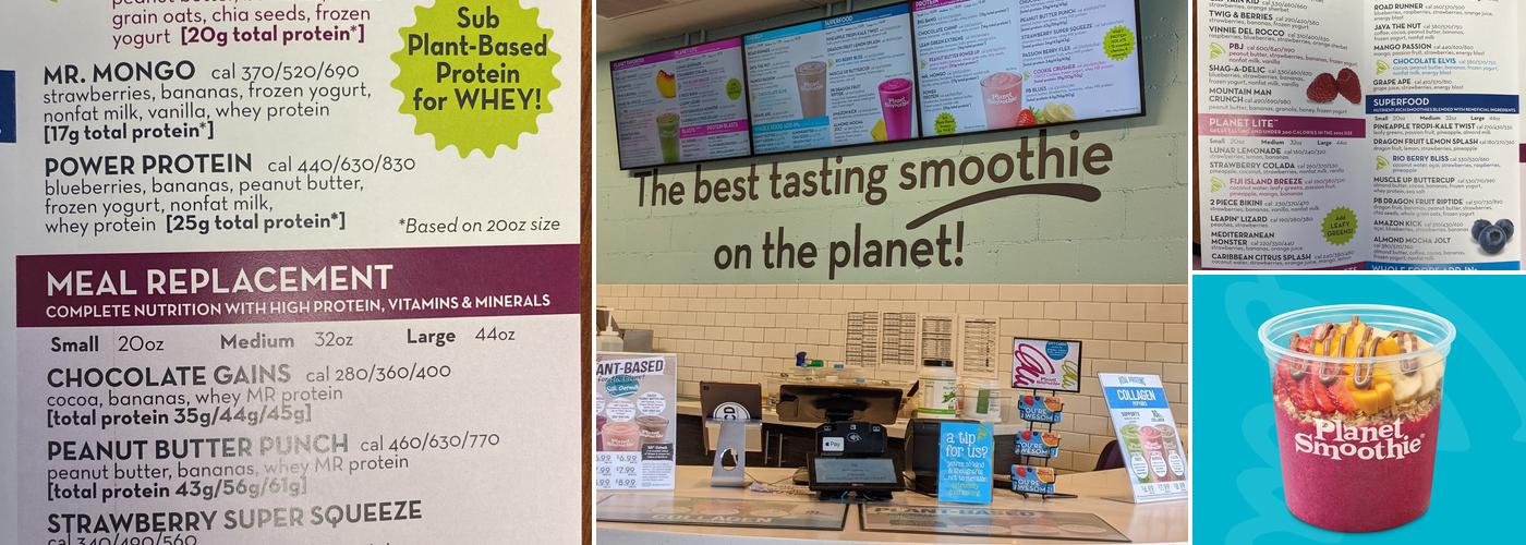 Planet Smoothie Menu