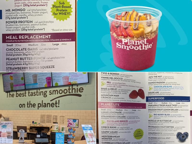 Planet Smoothie Menu