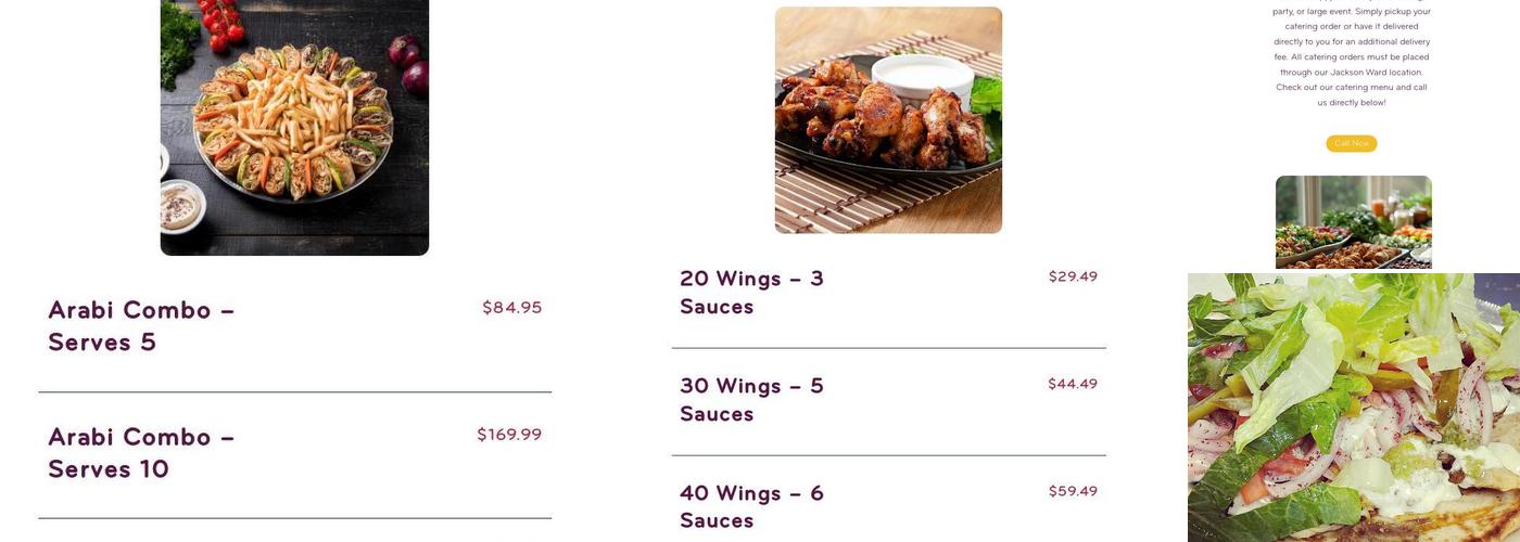 Scott’s Shawarma Menu
