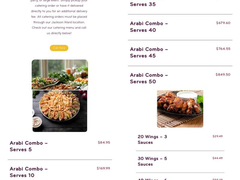 Scott’s Shawarma Menu