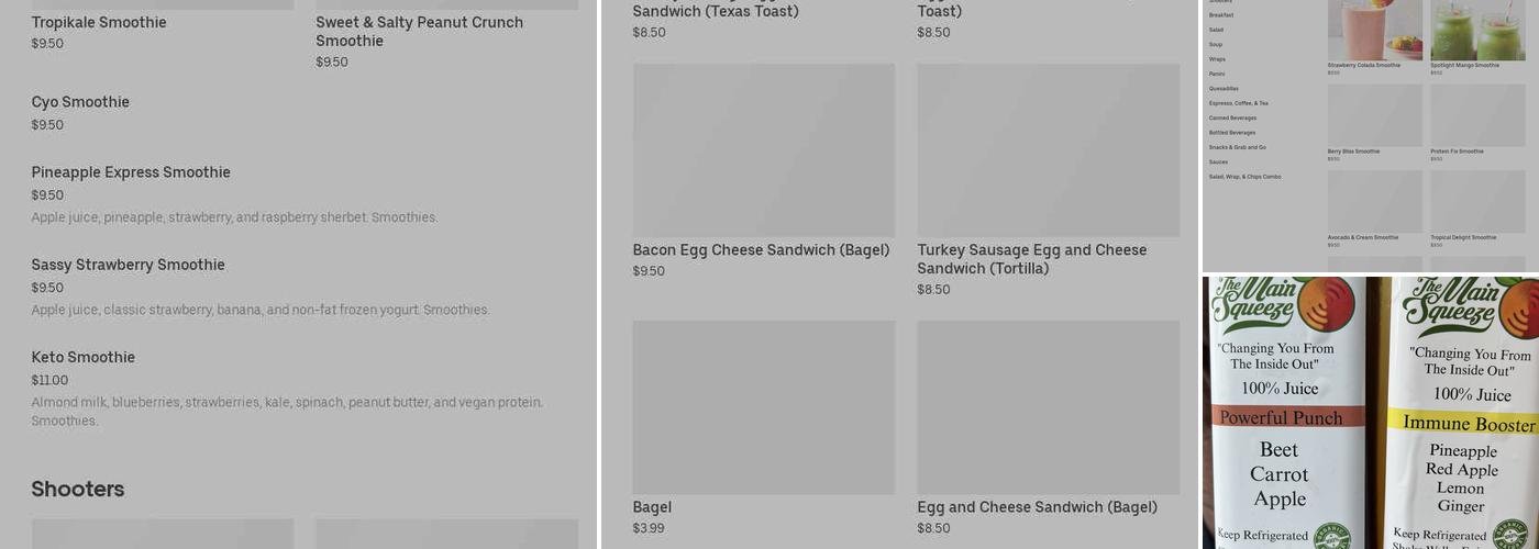 The Main Squeeze Cafe Menu