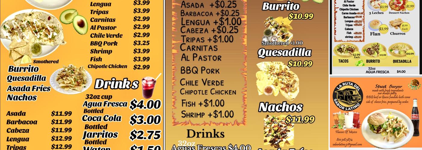 La Ruta Del Sabor Latino Menu