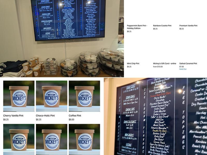 Mickey's Ice Cream Kitchen & Space Menu