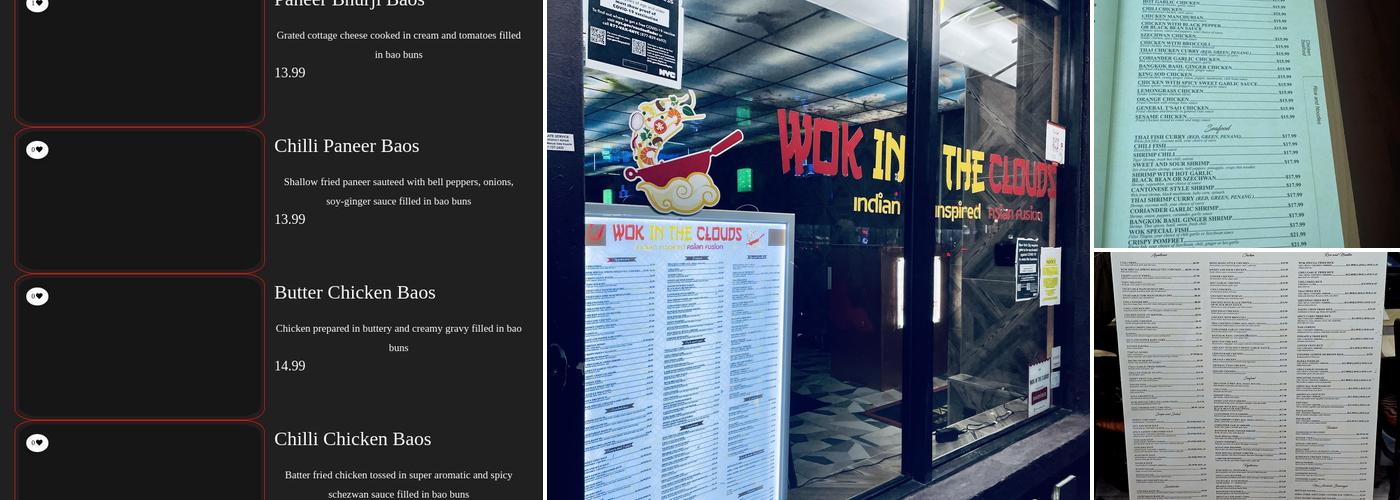 WOK IN THE CLOUDS Menu