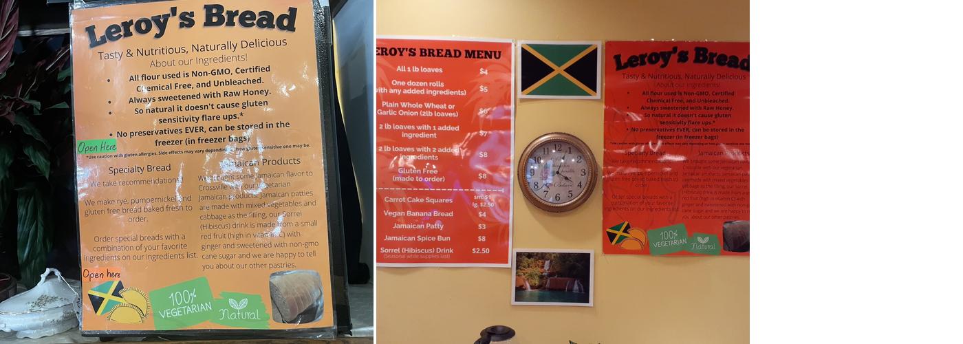 Leroy's Bread including Jamaican Pastries Menu