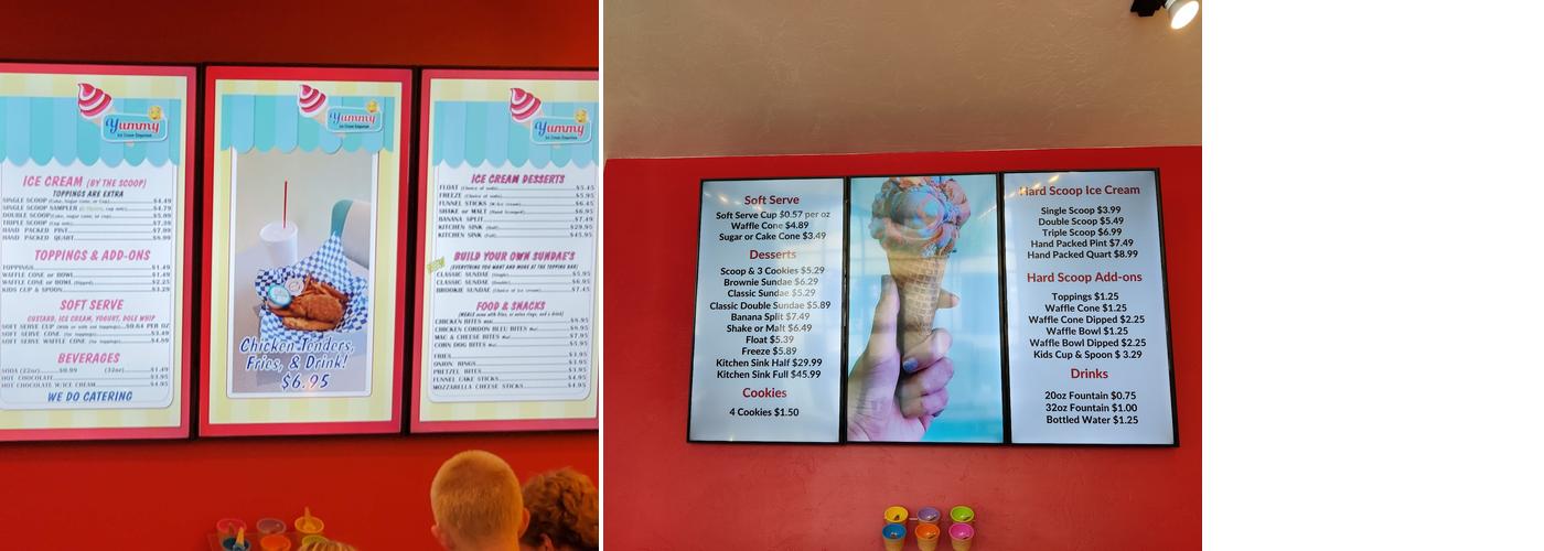 Yummy Ice Cream Emporium Menu