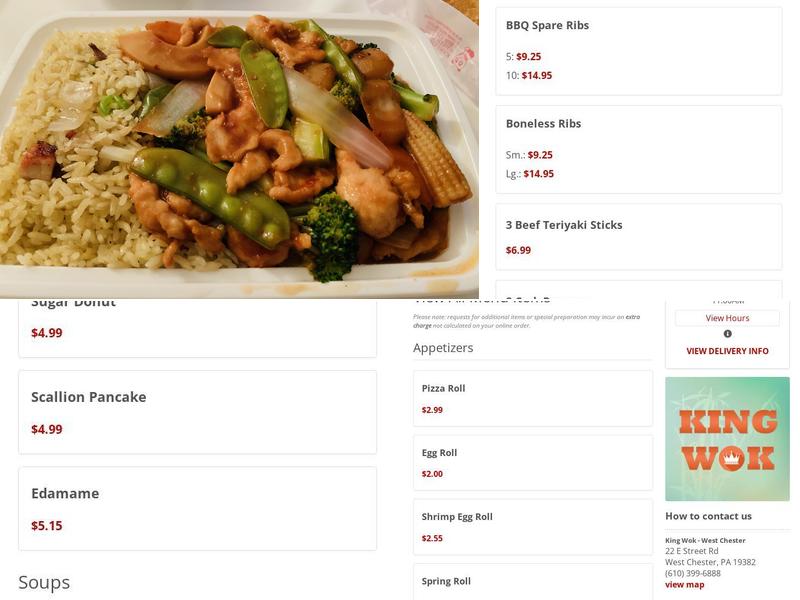 King Wok Chinese Restaurant Menu