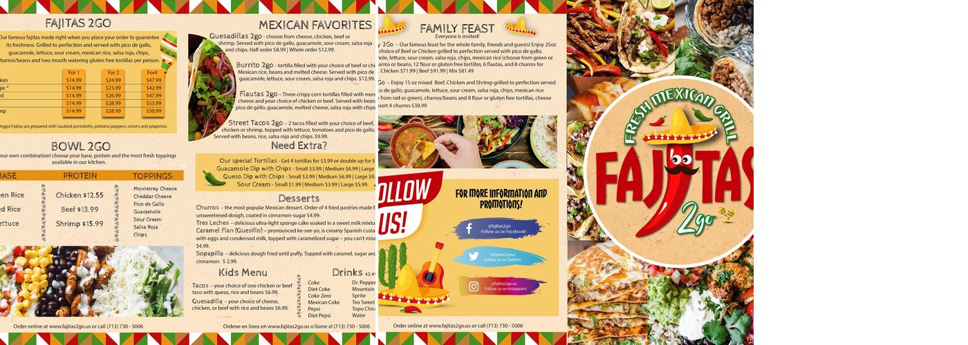 Fajitas 2go Menu