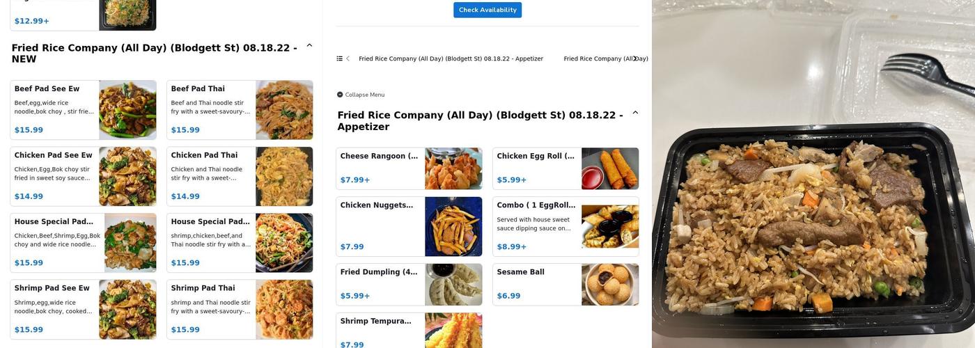 Fried Rice Company Menu