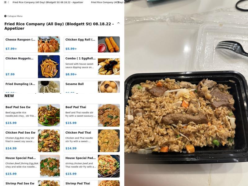 Fried Rice Company Menu